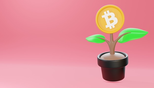 3d Render Bitcoin Investment