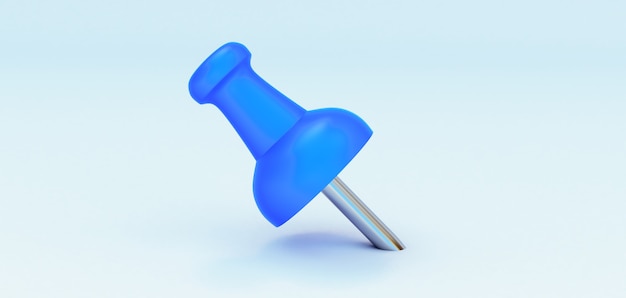 3D render of blue pushpin