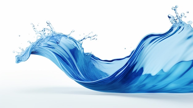 3D Render Blue Water Jet Splash Clip Art