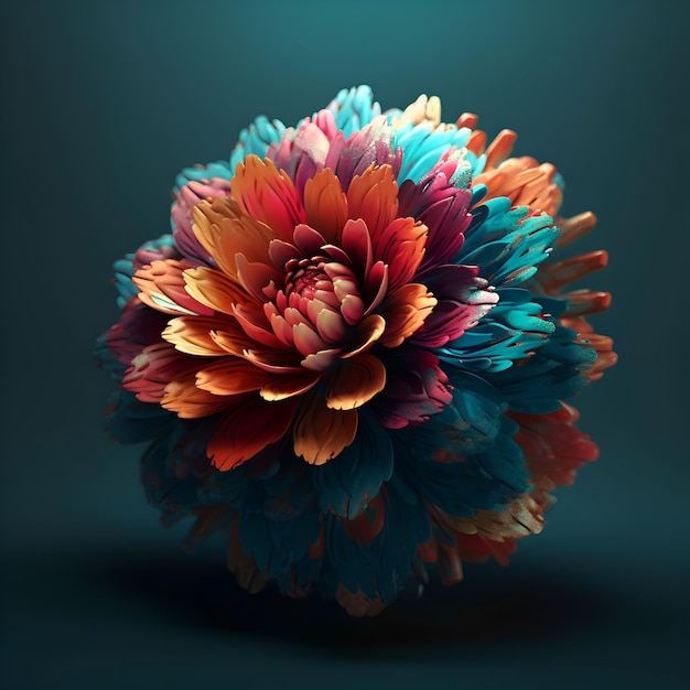 3d render of a bouquet of chrysanthemums