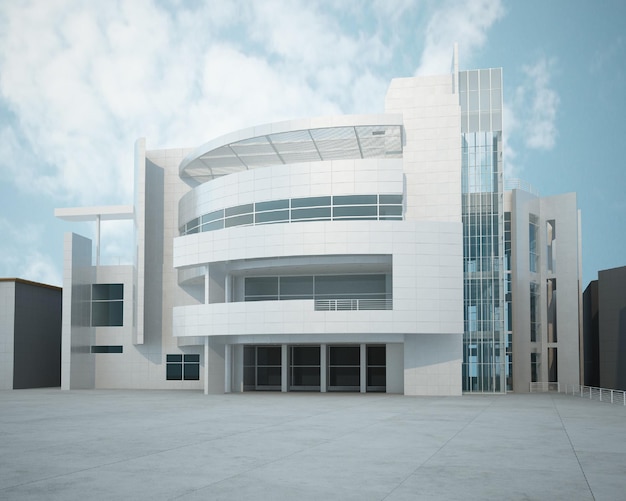 3d render building exterior