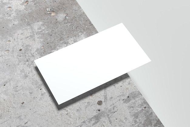 3d render of business card mockup on gray and granite background