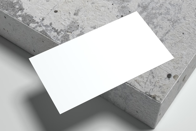 3d render of business card mockup on gray and granite background