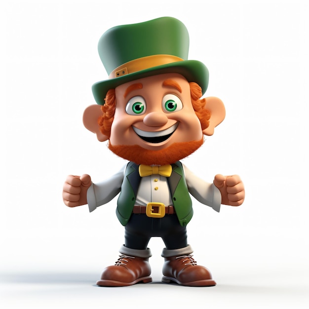 3d render cartoon character leprechaun isolated generative AI