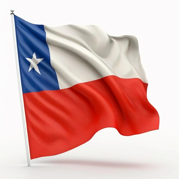 3D Render Chile Country Flag