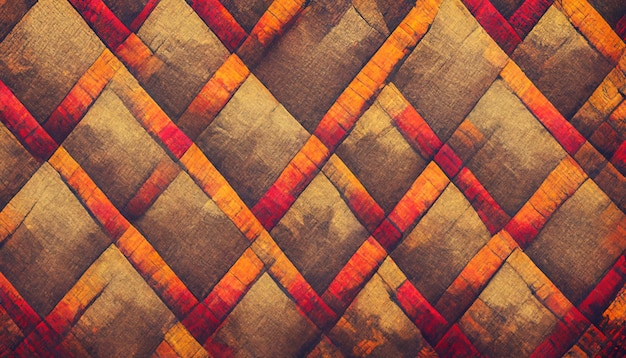 3D Render close up shot of indian fabric with colorful pattern Abstract background