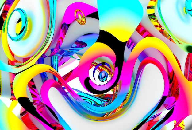 3d render of colorful abstract art