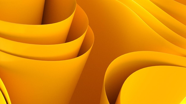 3D Render desktop wallpaper yellow gradient wave