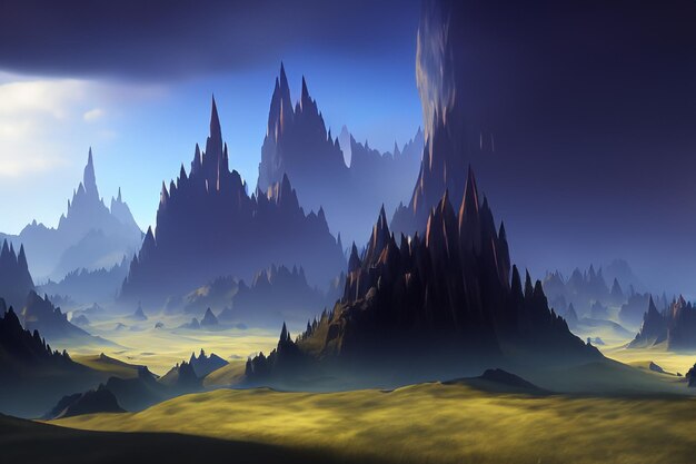 3d render digital art fantasy landscape high quality wallpaper