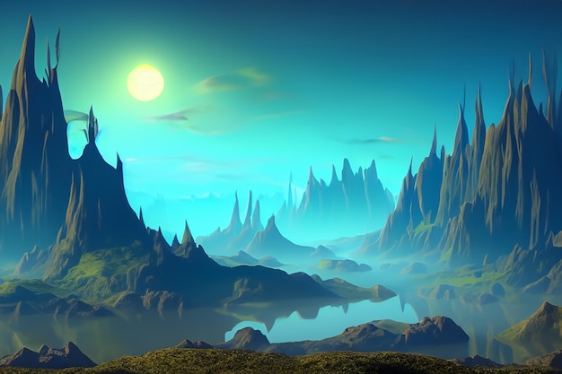 3d render digital art fantasy landscape high quality wallpaper