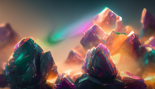 3D render digital art of iridescent bismuth rock wall Beautiful HD wallpaper