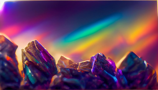 3D render digital art of iridescent bismuth rock wall Beautiful HD wallpaper