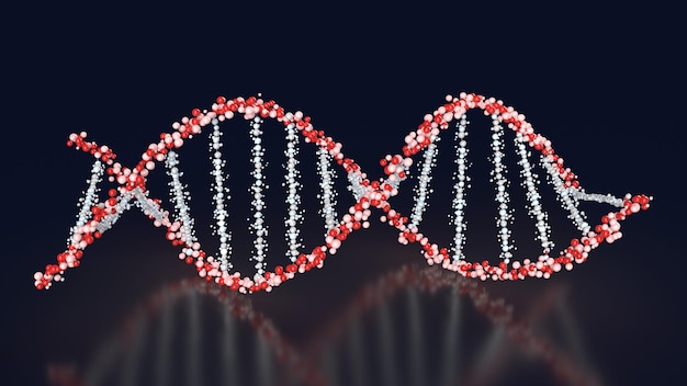 3d render, dna on a dark background, fighting a new strain mutation virus, medicine,halth