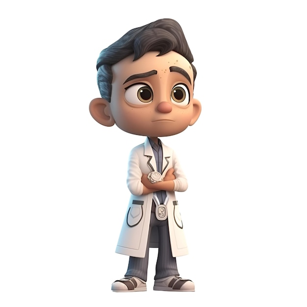 3D Render of a Doctor with a stethoscope around his neck