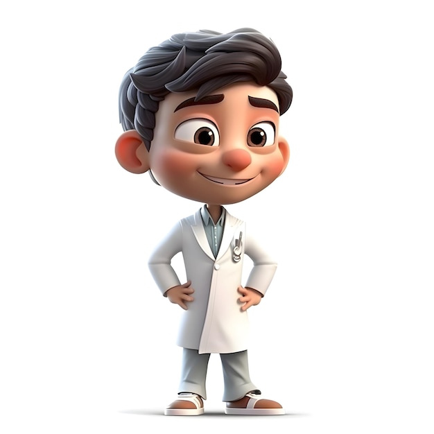 3D Render of a Doctor with stethoscope and white background