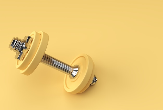 3d Render Dumbbells Set, Realistic Detailed Close Up View Isolated Sport Element of Fitness Dumbbell Design.