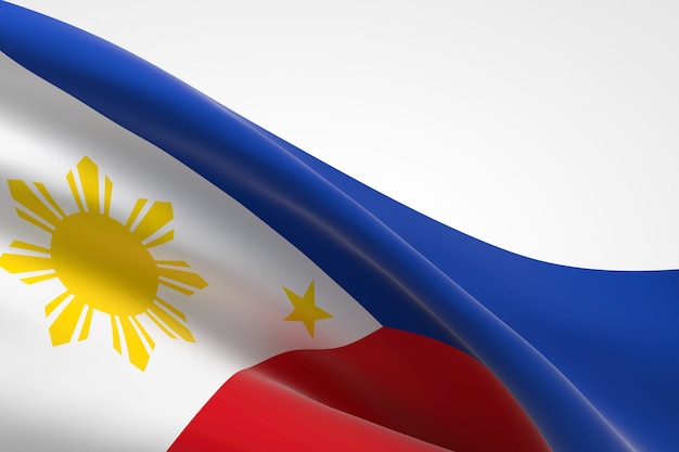 3d render of the Filipino flag waving.