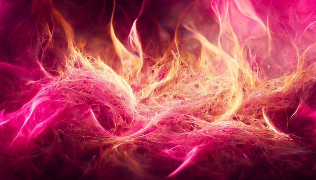 3D Render Flame of fire Abstract on black background