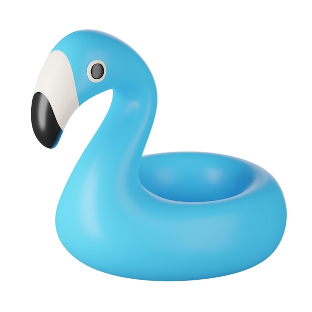 3D render of flamingo inflatable ring isolated on white Clipping path