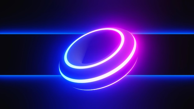 3d render of flash neon and light glowing on dark scene Speed light moving lines