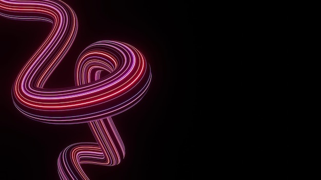 3d render of flash neon and light glowing on dark scene Speed light moving lines