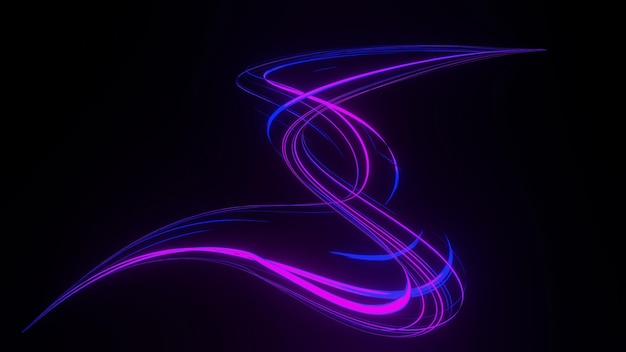 3d render of flash neon and light glowing on dark scene Speed light moving lines