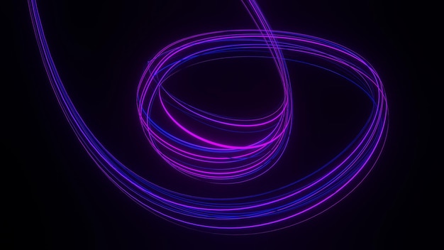 3d render of flash neon and light glowing on dark scene Speed light moving lines