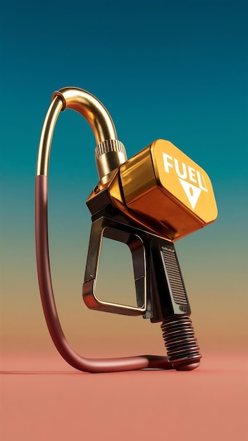 3d render fuel pump nozzle isolated on color background