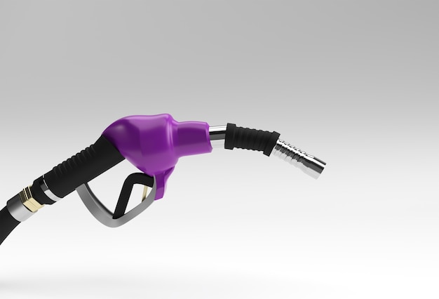 3D Render fuel pump nozzle isolated on Color Background.