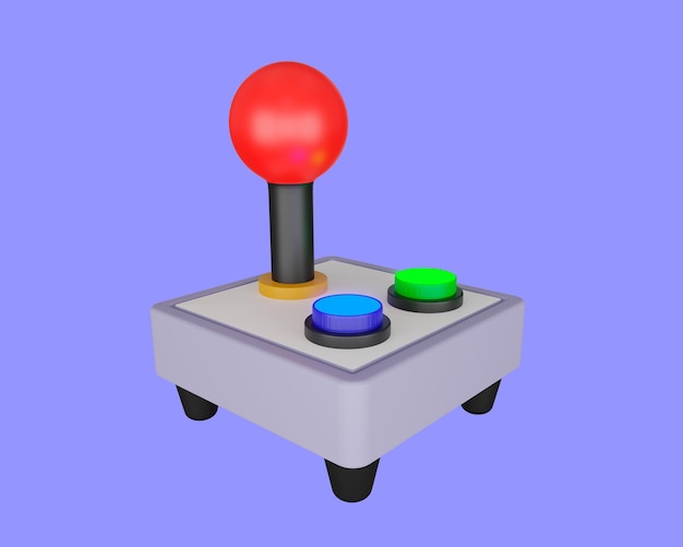 3d render of game control stick. gamer icon..