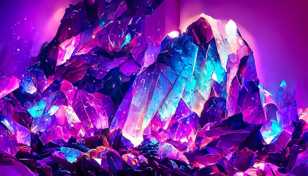 3D Render gemstone texture of the precious crystal background Copy space