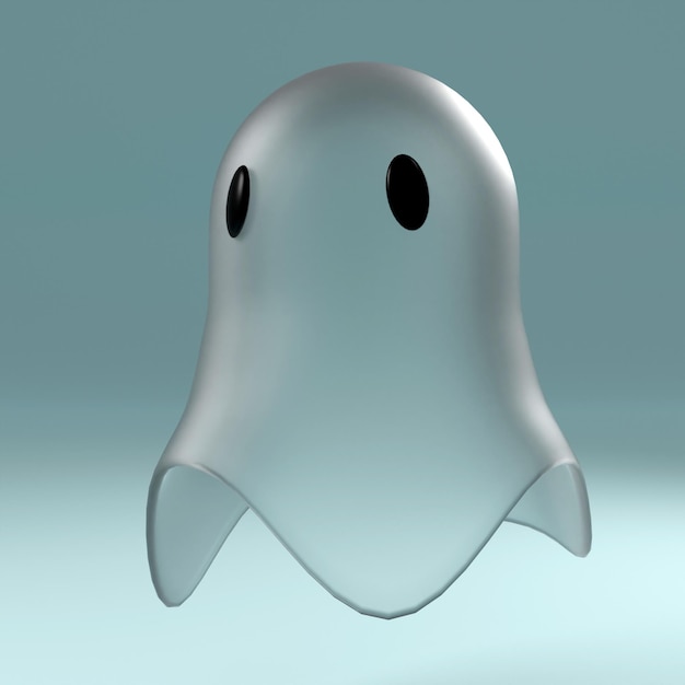 3d render ghost Minimal concept Holiday decoration spooky cute ghost for celebration halloween