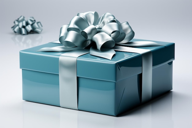 3d render gift box with ribbon present blank background