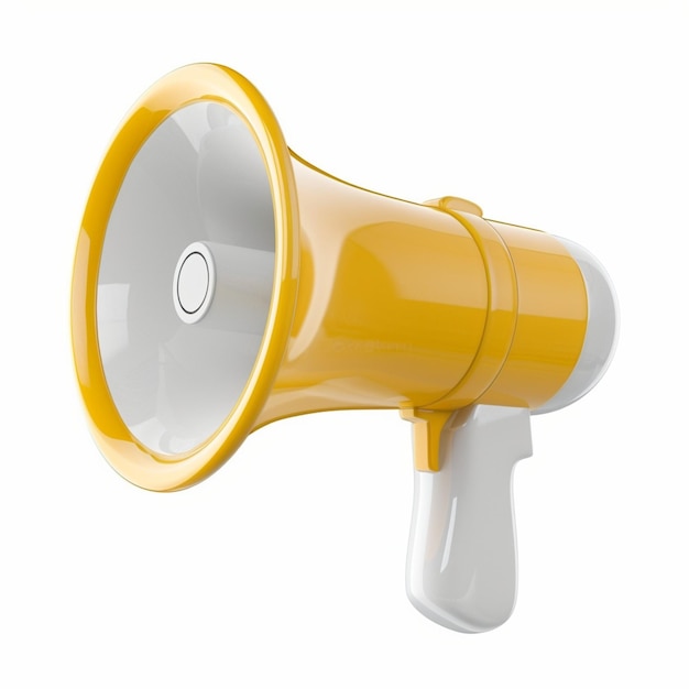 3D render of glossy porcelain megaphone