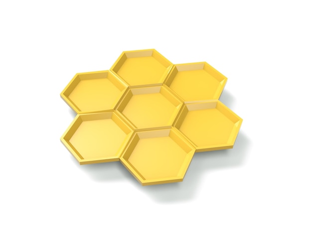 3d render golden honeycomb wall texture gold hexagon clusters digital illustration abstract geometric background