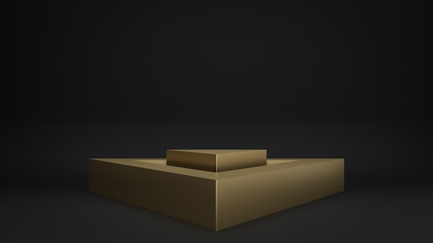 3d render of golden pedestal