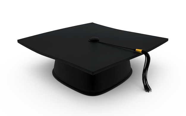 3d render Graduation cap (clipping path)