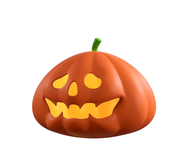 3D render of Halloween pumpkins isolated