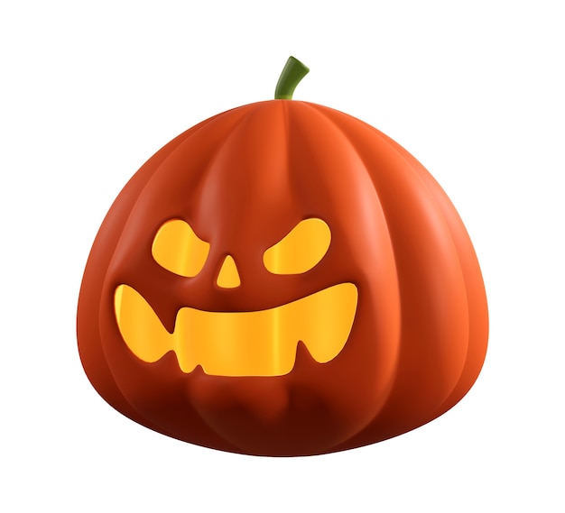 3D render of Halloween pumpkins isolated