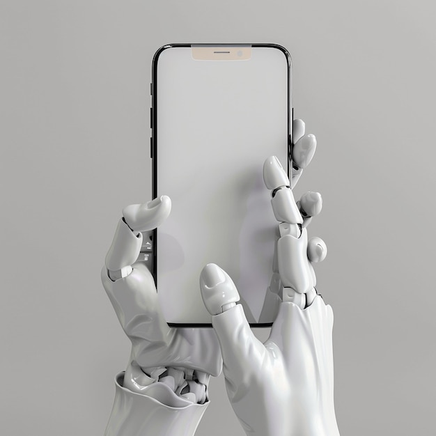 3D render of hands holding a phone Generative AI