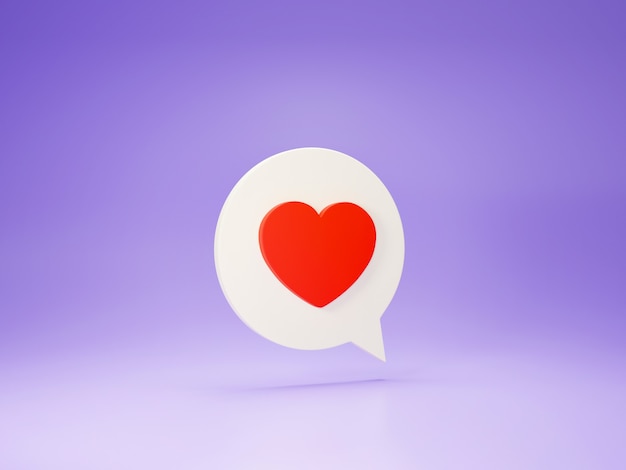 3d render heart icon.