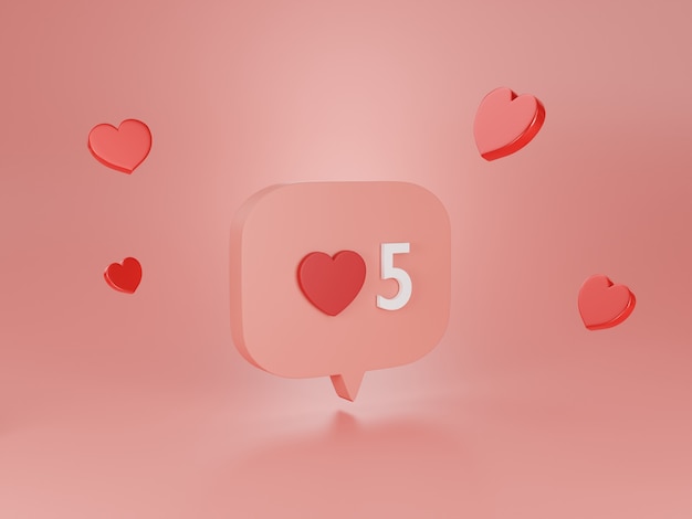 3d render heart icon.