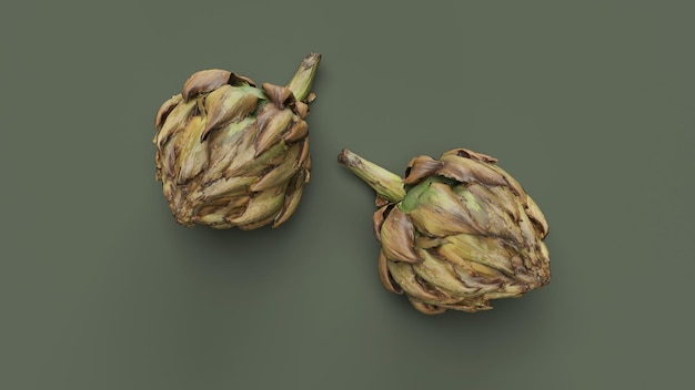 3d render hops in green bacgroundtwo hops beer production