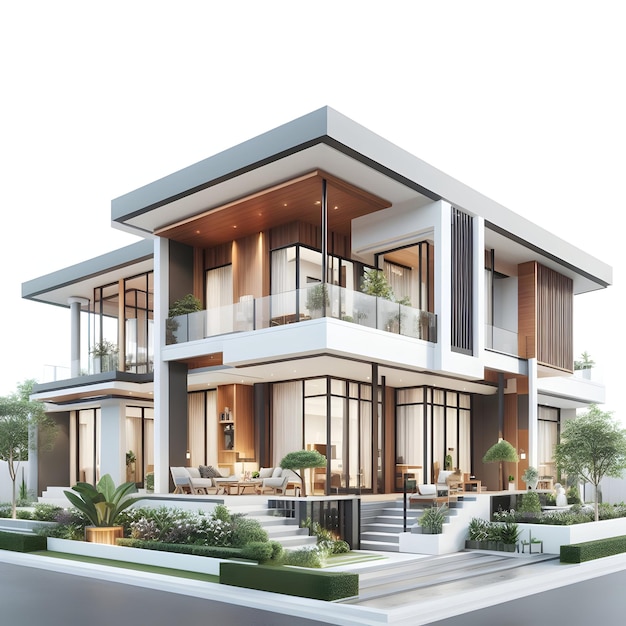 3D render House on hand