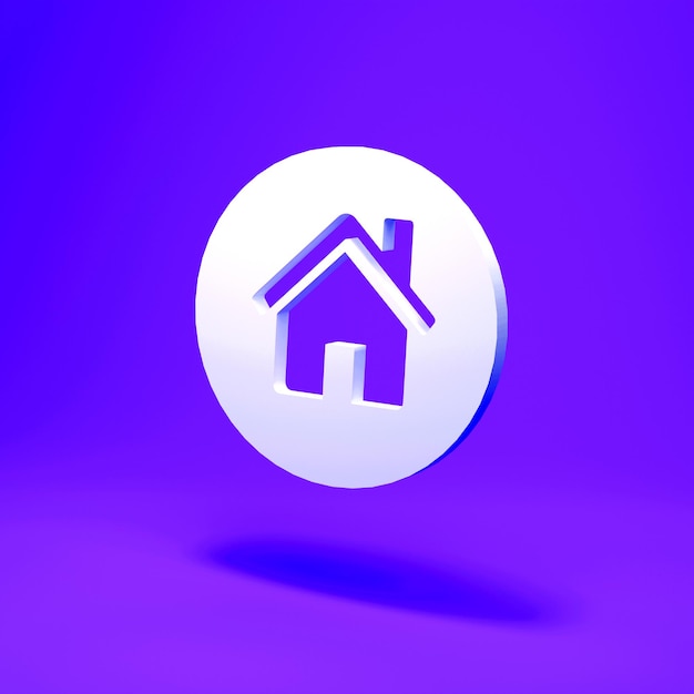 3d render house icon  3d render illustration