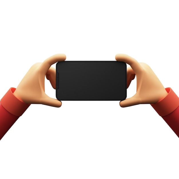 3D Render Of Human Hand Streaming or Holding Smart Phone or Tablet Blank Screen for your Product Advertisement or App Presentation