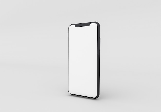 3d render illustration generic phone  in a white design high key