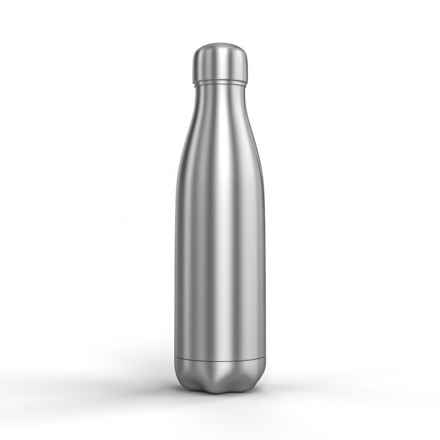 3d render image of a thermal stainless steel bottle.