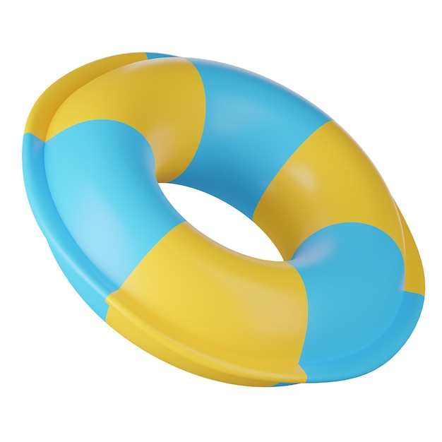 3D render of inflatable swimming ring isolated on white Clipping path