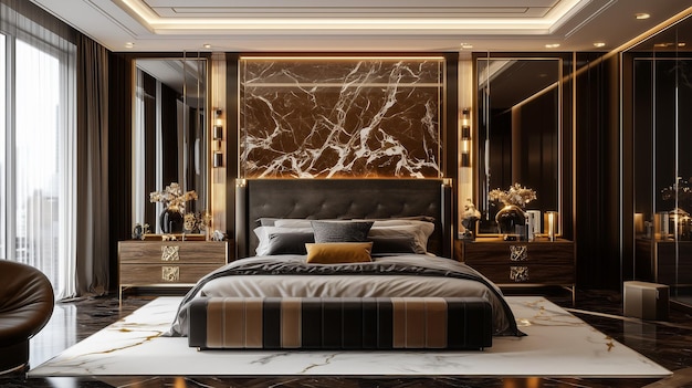 3d render of interior in the bedroom modern style on base